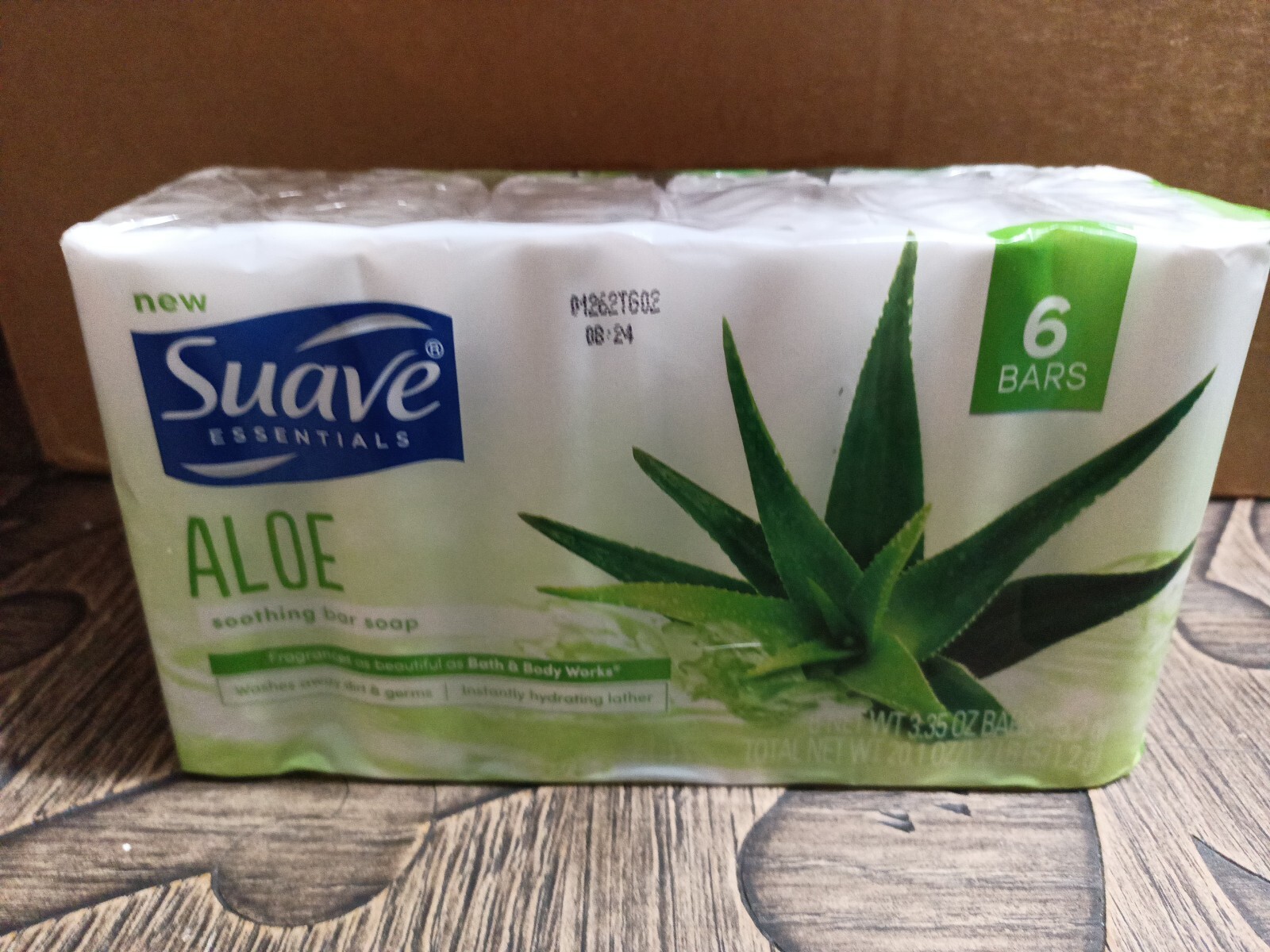 6 Bars Suave Essentials Aloe Soothing Bar Soap – 3.35 Oz Bars NEW