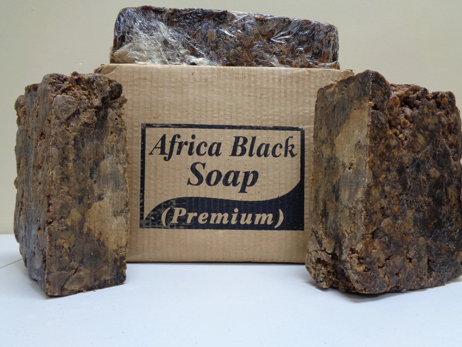 Raw African Black Soap Organic Pure Unrefined Premium Quality From Ghana Bar