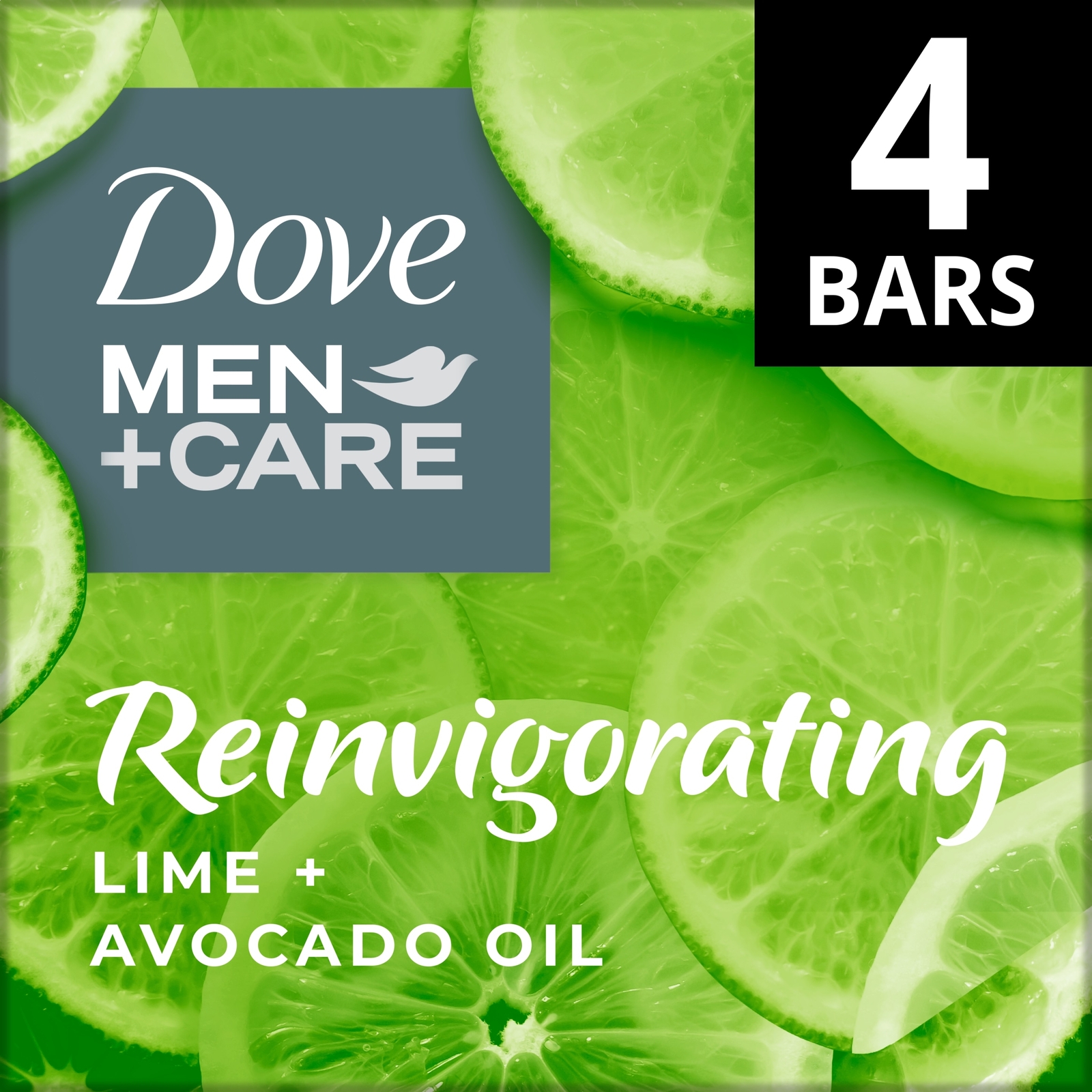 Dove Men Care Bar Reinvigorating – 4 x 5 oz – Lime and Avocado Oil – 4 count