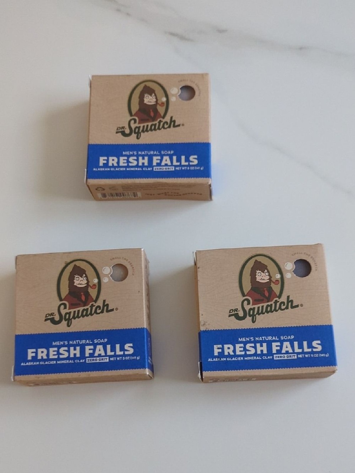 Dr. Squatch Fresh Falls Men’s Natural Soap – Blue (3 Pack – 5 Oz / 141 G Each)