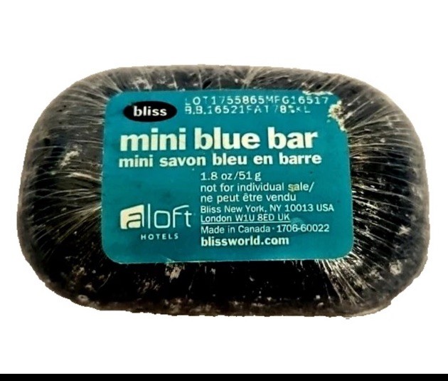 2- BLISS Mini Blue Massage Bar Soap Wrapped 1.8 oz / 51g RARE Discontinued