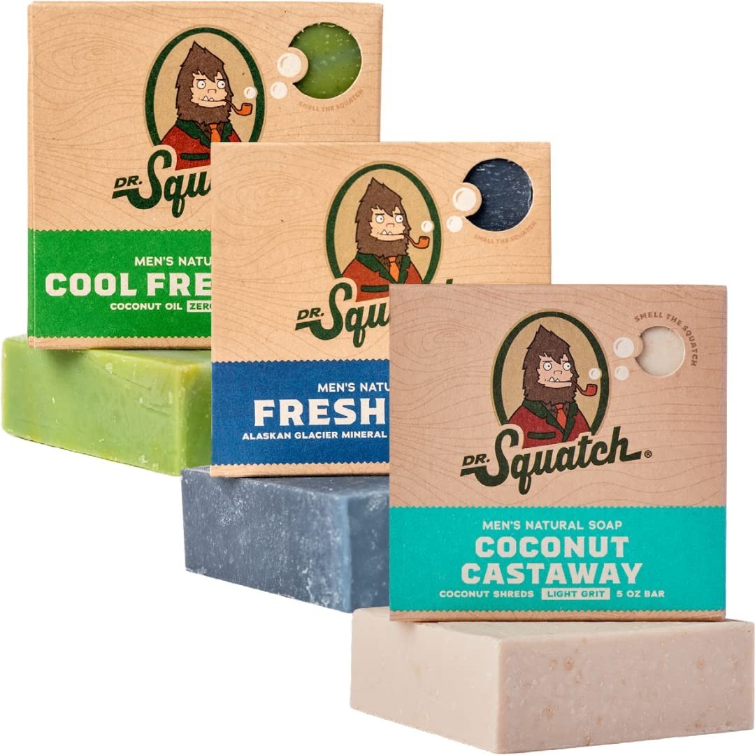 Dr. Squatch Natural Men’s Bar Soap – Cold Process Body 5 Ounce (Pack of 3)