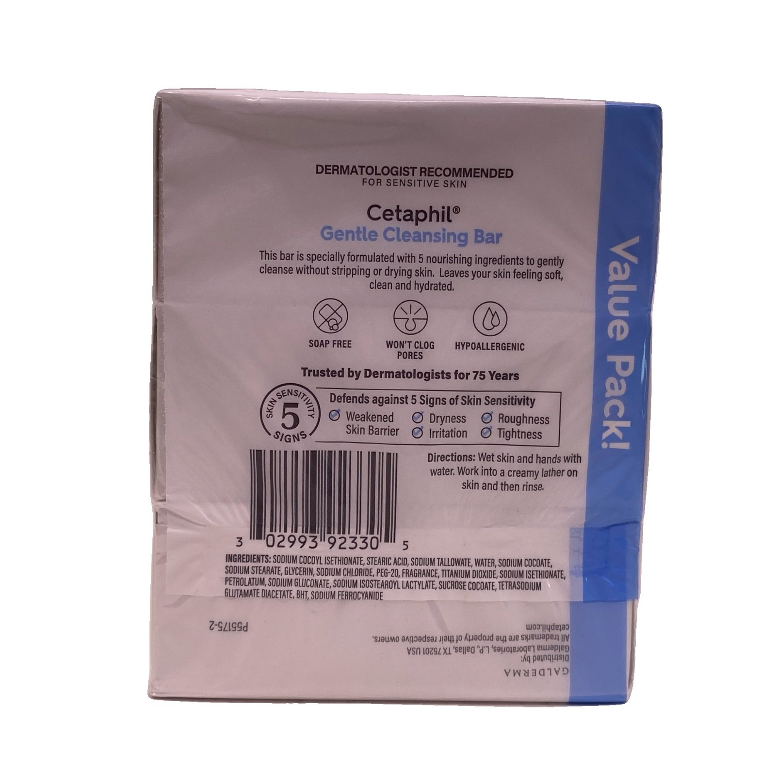 Cetaphil Gentle Cleansing Bar for Dry to Normal Sensitive Skin 4.5 oz 3 Ct 4 Pk