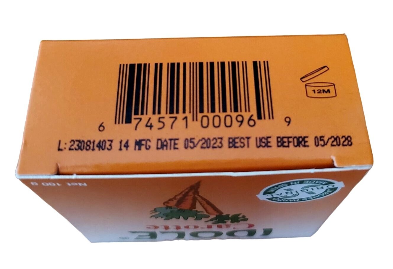 Idole Carrot Soap 3.5 Oz 100g Vitamin B-Carotene Savon Carotte Jabon Zanahoria