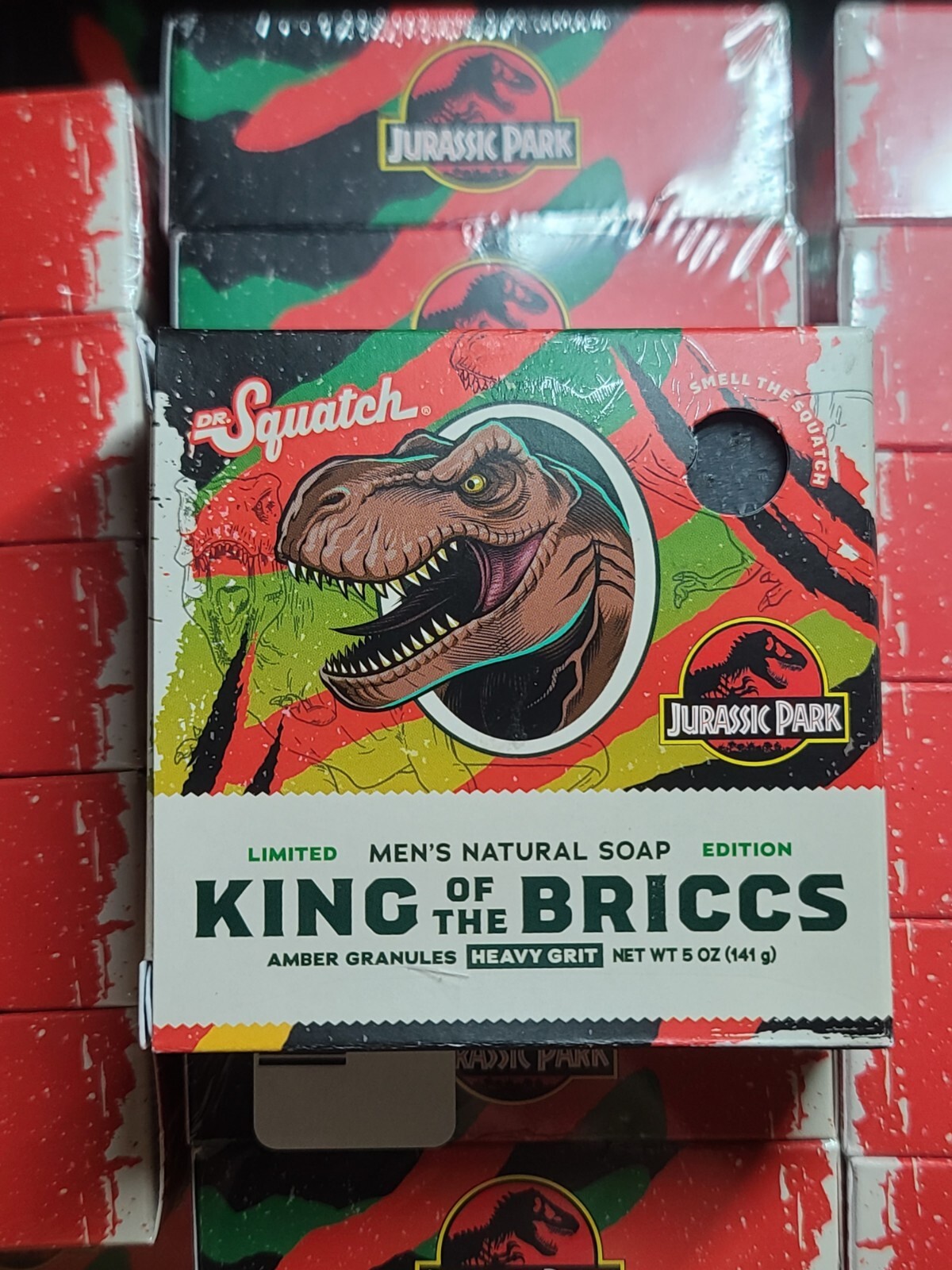 Dr. Squatch Soap King Of The Briccs Jurassic Park LIMITED EDITION Heavy Grit Bar