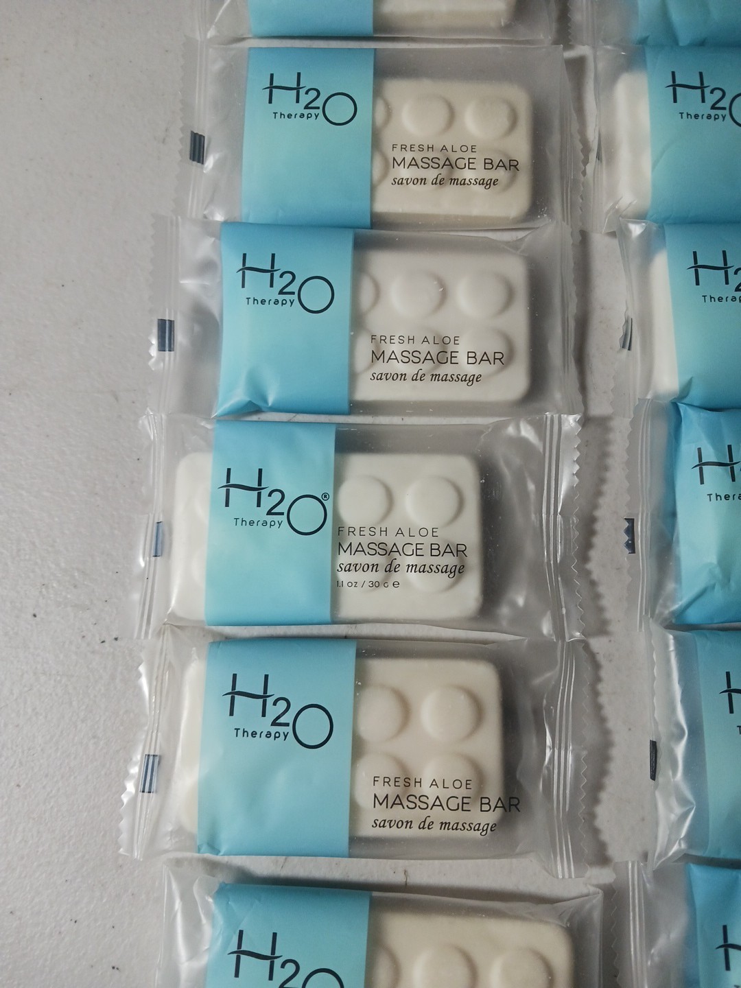 Lot of 16 H20 Therapy Fresh Aloe Massage Bar Soap Travel Size 1.1 oz