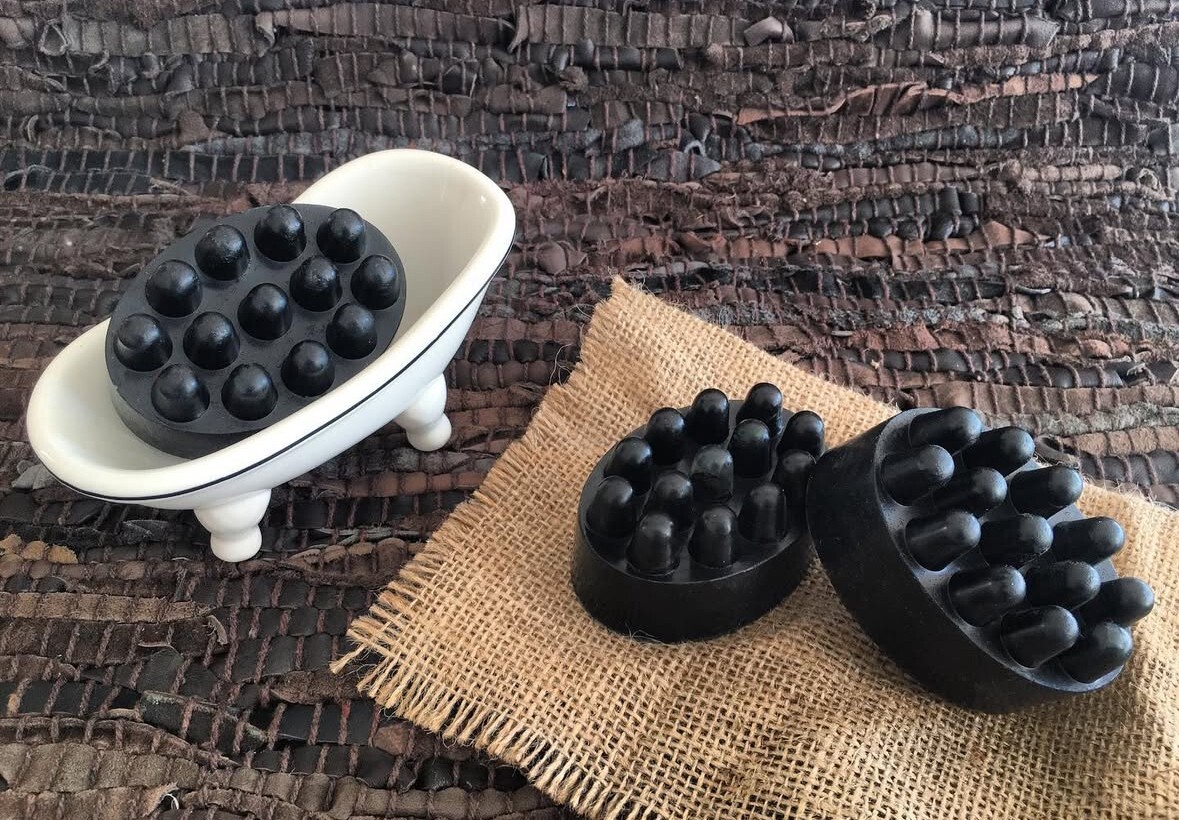 Detox massage soap with activated charcoal
