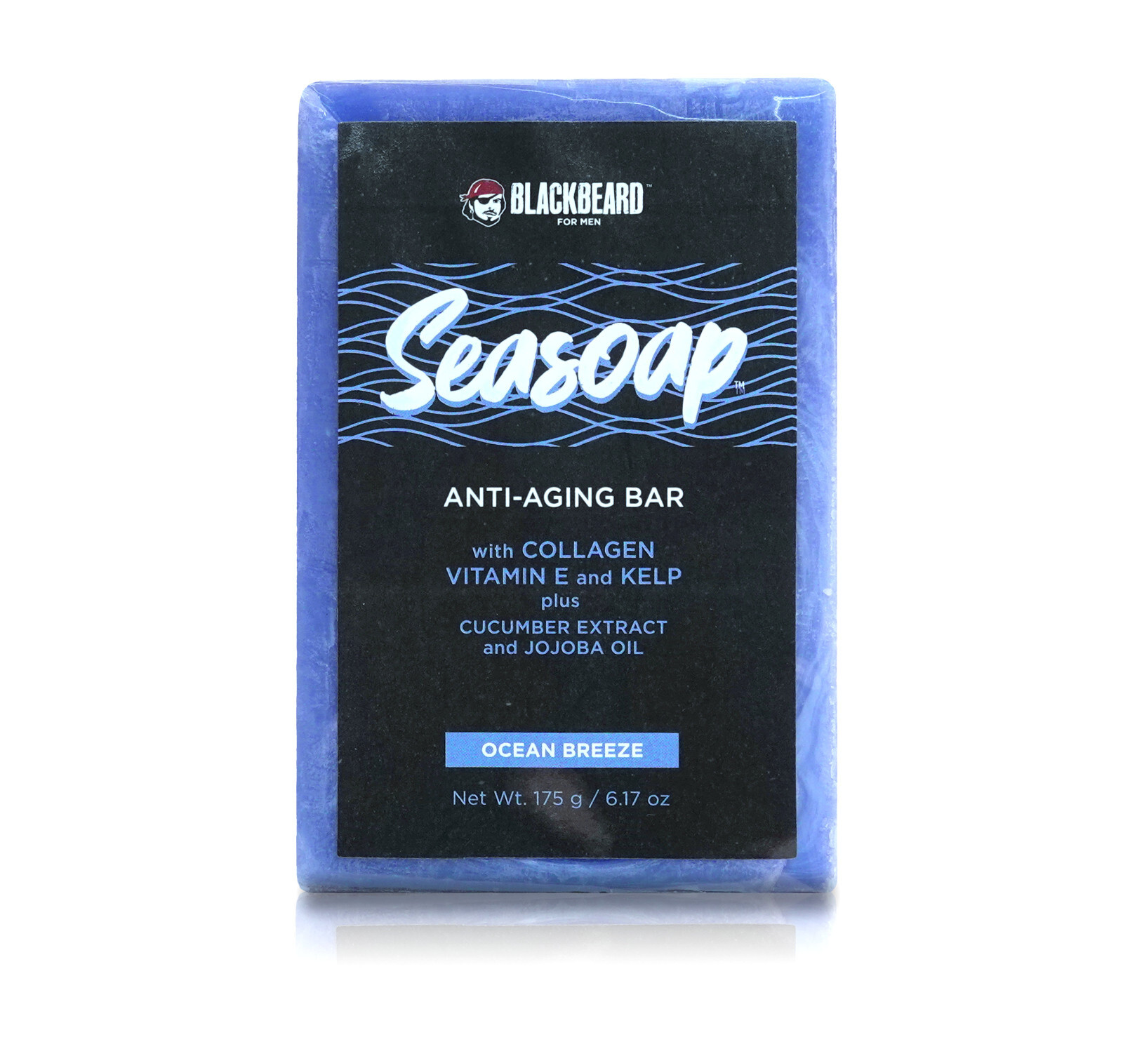 Blackbeard for Men Seasoap Anti-Aging Bar Soap w/Collagen, Vitamin E and Kelp