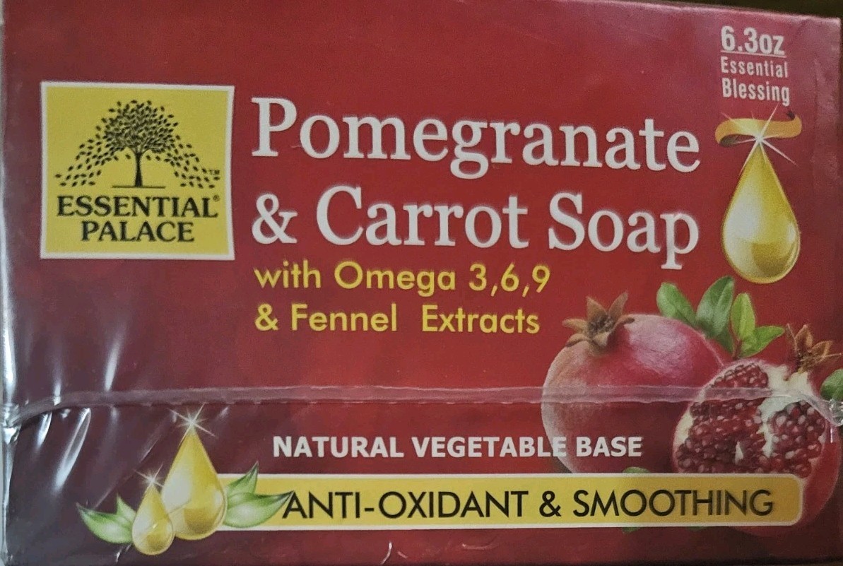 Soap- Pomegranate & Carrot 6 Pcs Soap- 6.3oz By Essential Palace 6 Count
