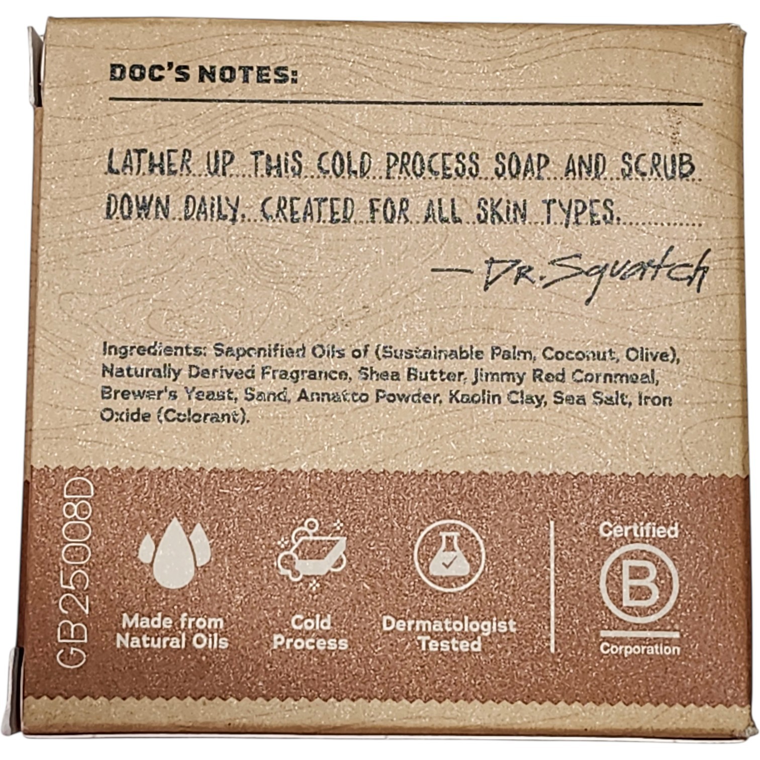 DR. SQUATCH MEN’S NATURAL SOAP WOOD BARREL BOURBON 5 OZ BAR BRAND NEW