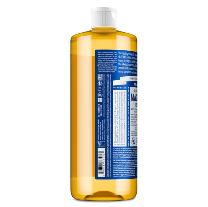 2 Pack Dr. Bronner’s Peppermint Pure-Castile Liquid Soap 32 oz Face & Body