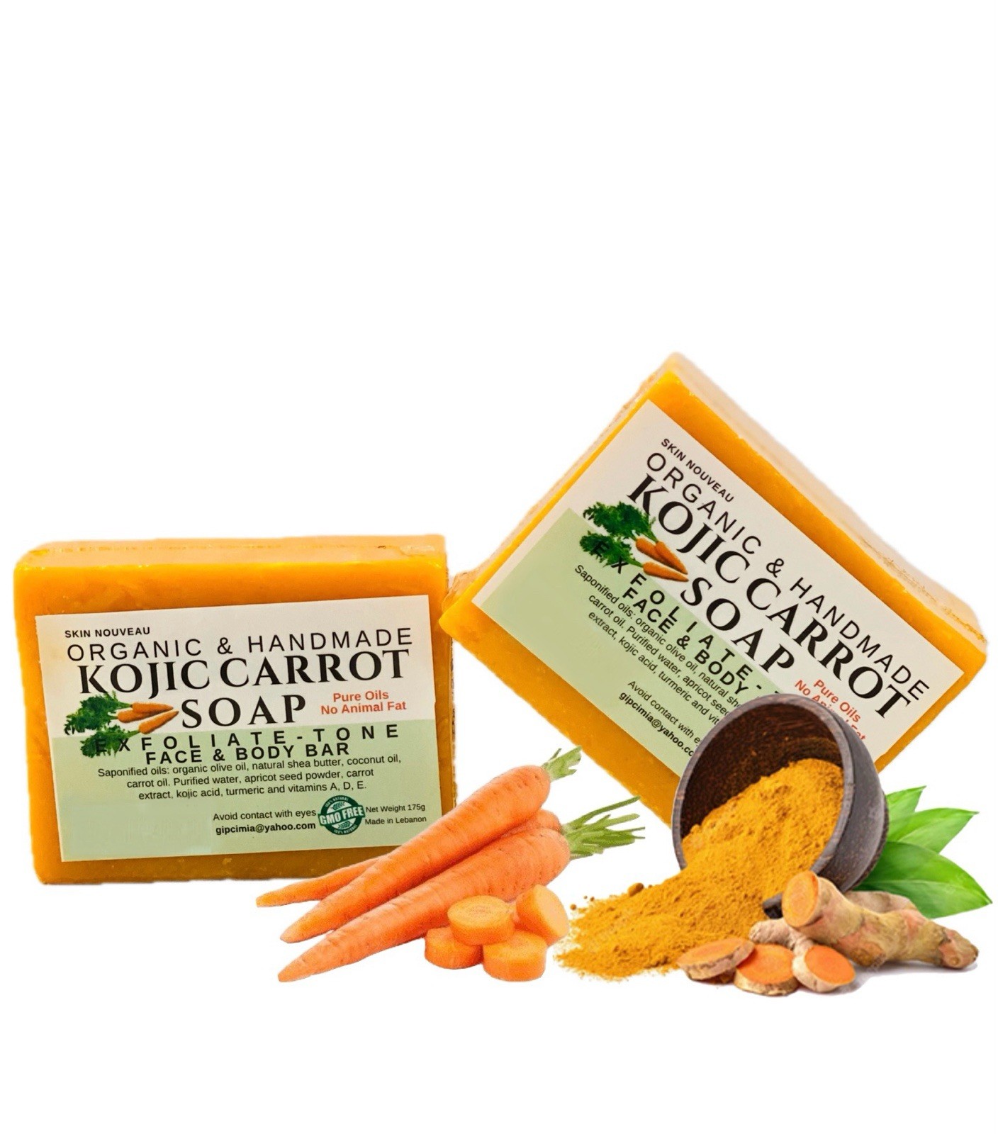 Carrot Kojic Soap With Turmeric Natural Whitening Formula Organic 175 G