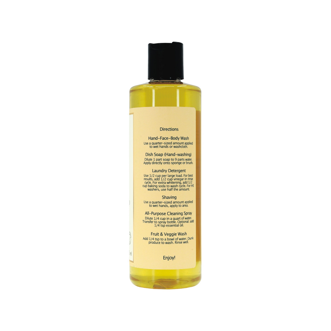 Liquid Castile Soap (Disc Cap) – Organic Ingredients, Gentle For Sensitive Skin