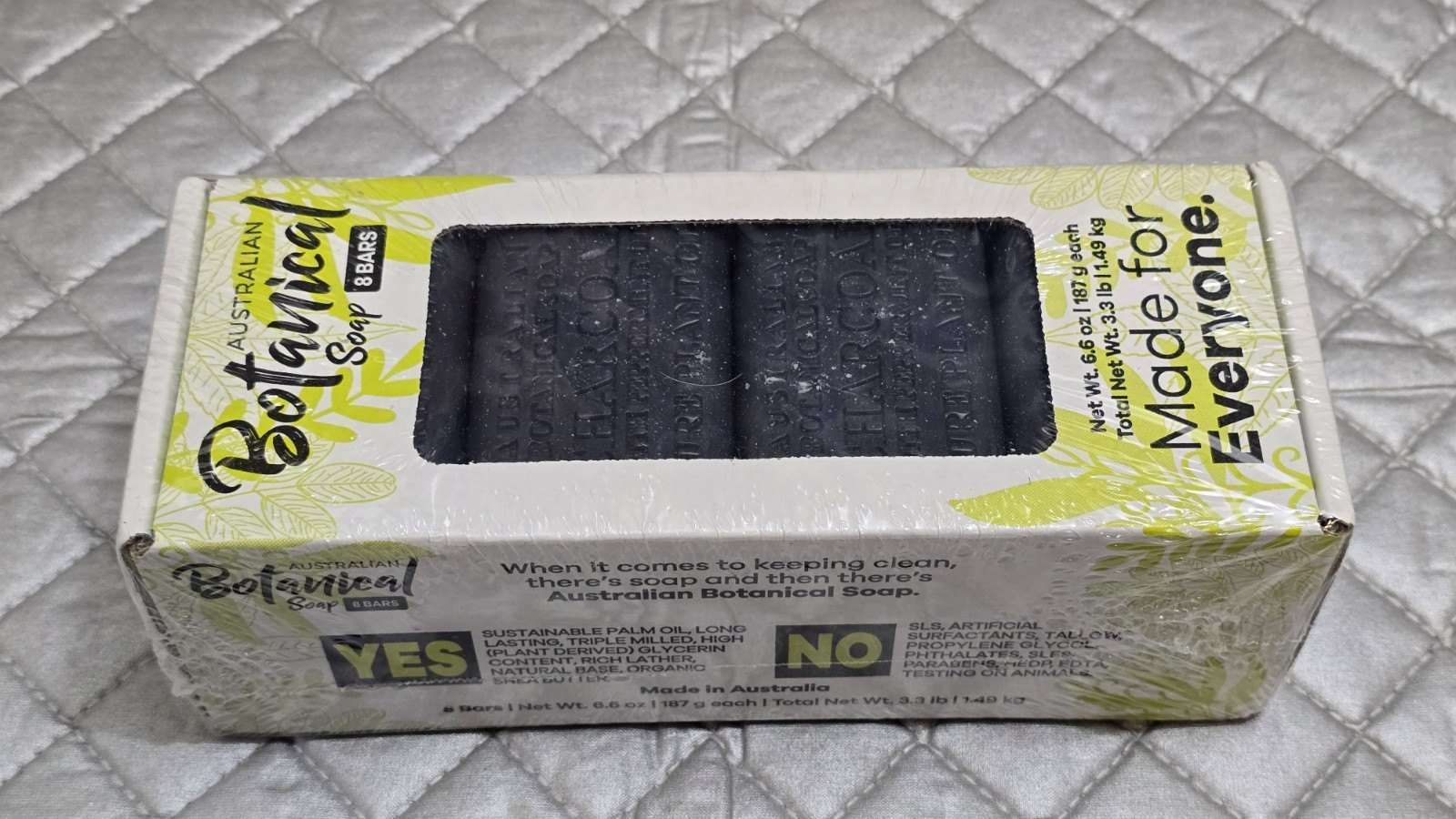 Australian Botanical Soap Pack of 8 6.6oz Bars – New – HTF Charcoal & Peppermint