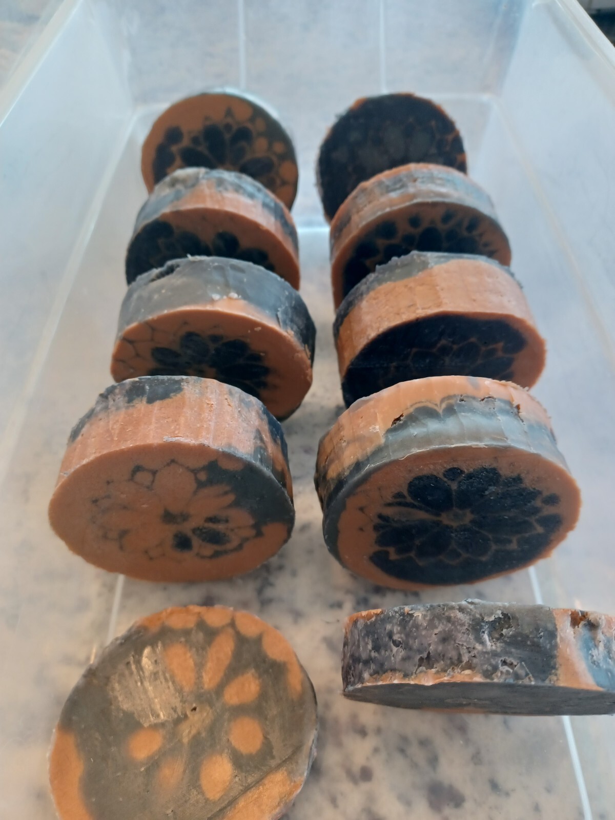 Nye’s Homemade kaleidoscope unscented circular Soaps 2.3oz each