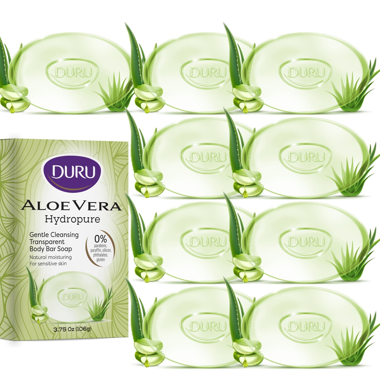 Vegan Aloe Vera Glycerin Bar Soap Gentle Cleanser Moisturizing Sensitive Skin 9