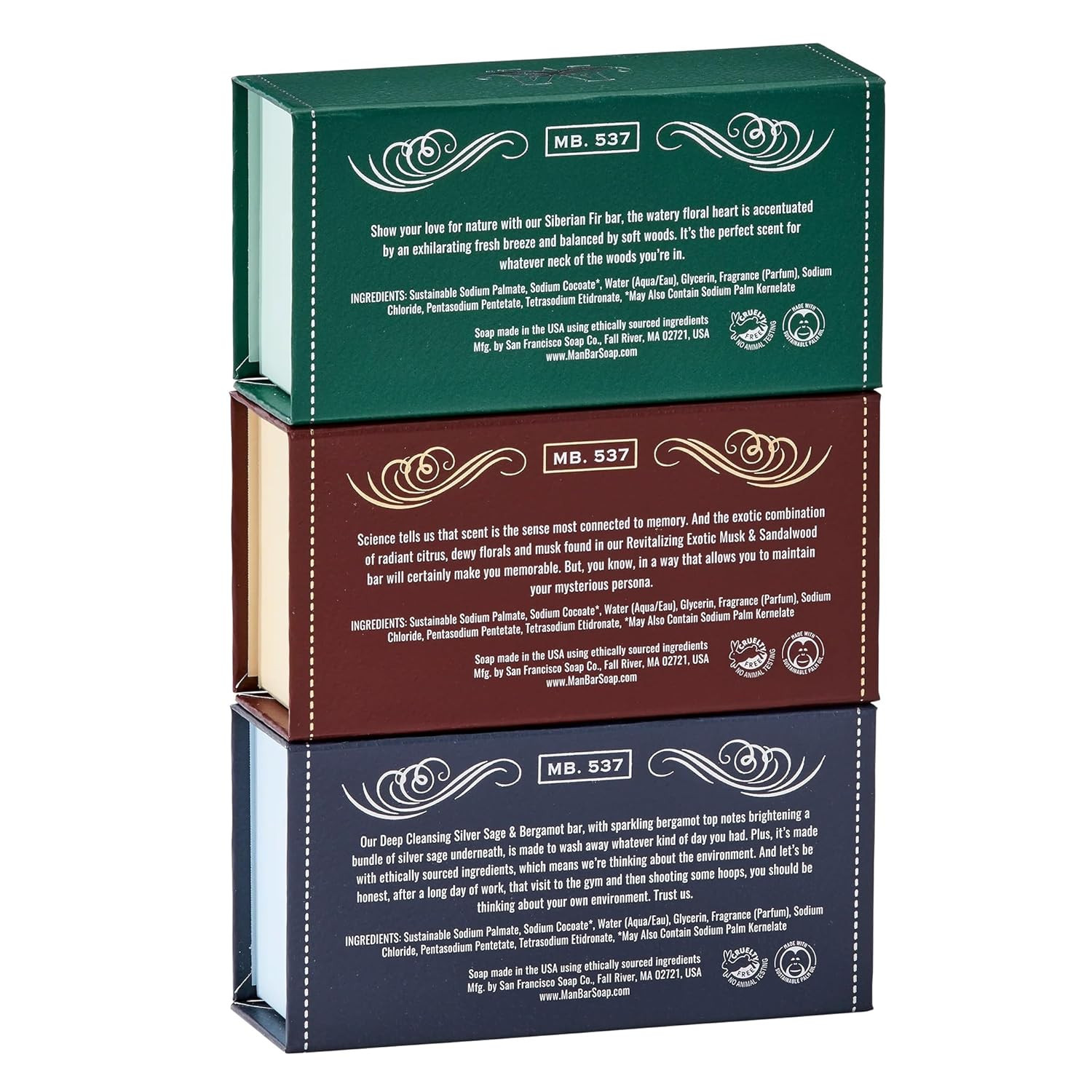 Man Bar | No Harmful Chemicals | Good for all Skin Types | 3-Piece Gift Set