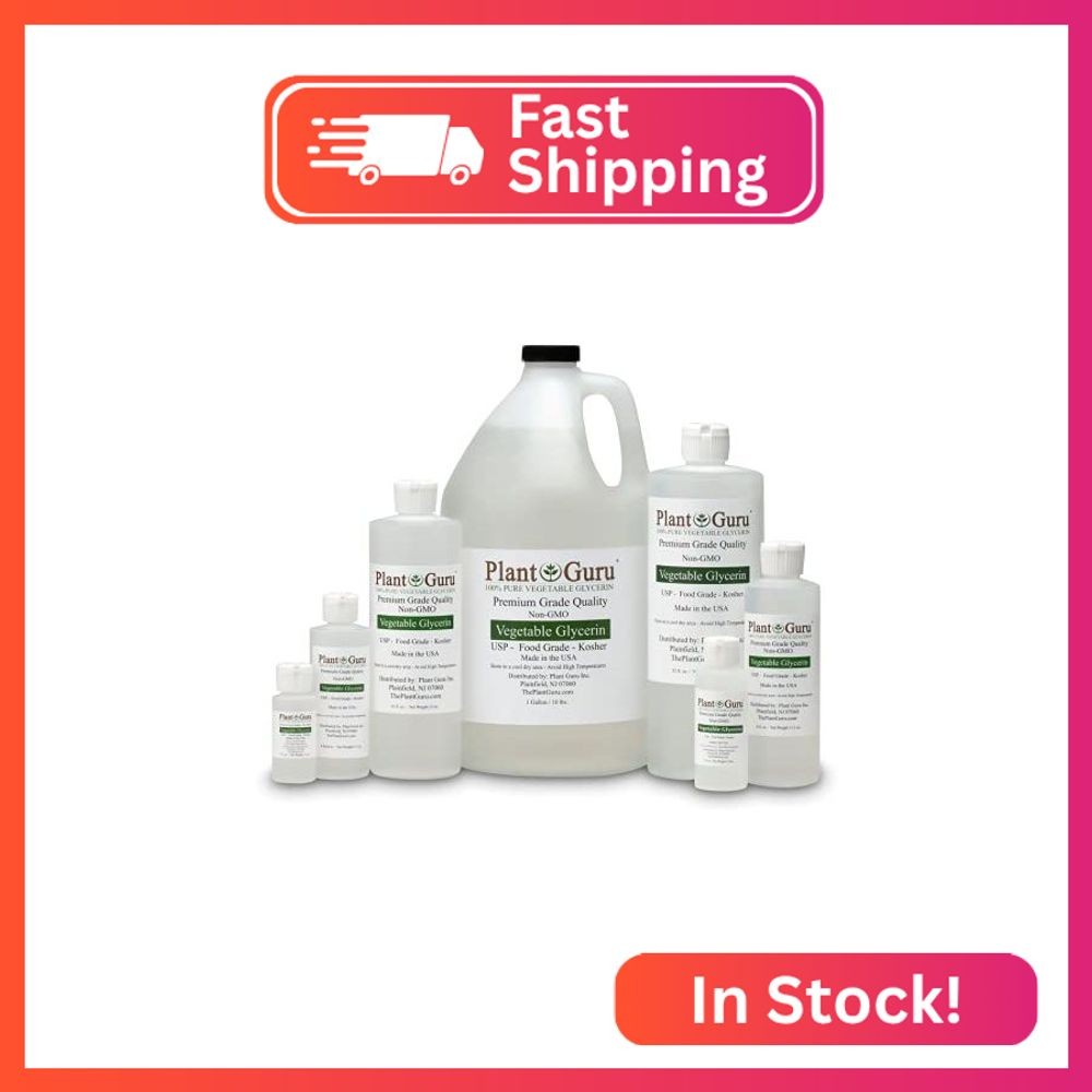 Plant Guru Vegetable Glycerine/Glycerin 32 oz. – USP Food Grade Kosher – Great F