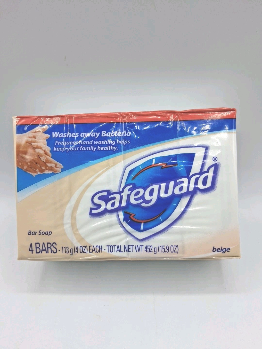 Safeguard: Antibacterial Deodorant Bar Soap, Beige , 4 Bars Per Package 4OZ Each