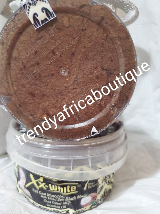 XX – White Half-C 7day MOROCCON black Soap With Dead Sea Salt, Shell Butter, x1