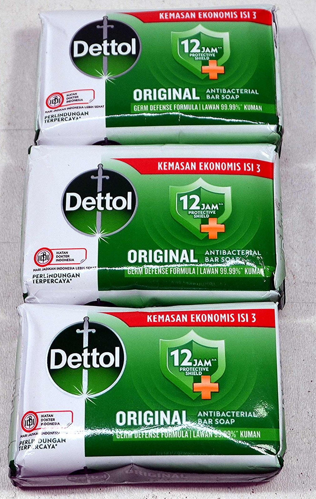 Dettol Original Antibacterial Soap, 3.5 Ounce – Pack of 3 Bars