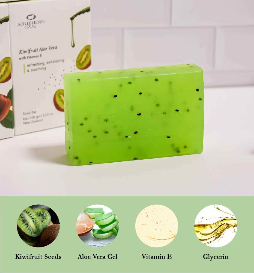 Kiwi fruit & Aloe Vera Soap | Southern Isles | New Zealand