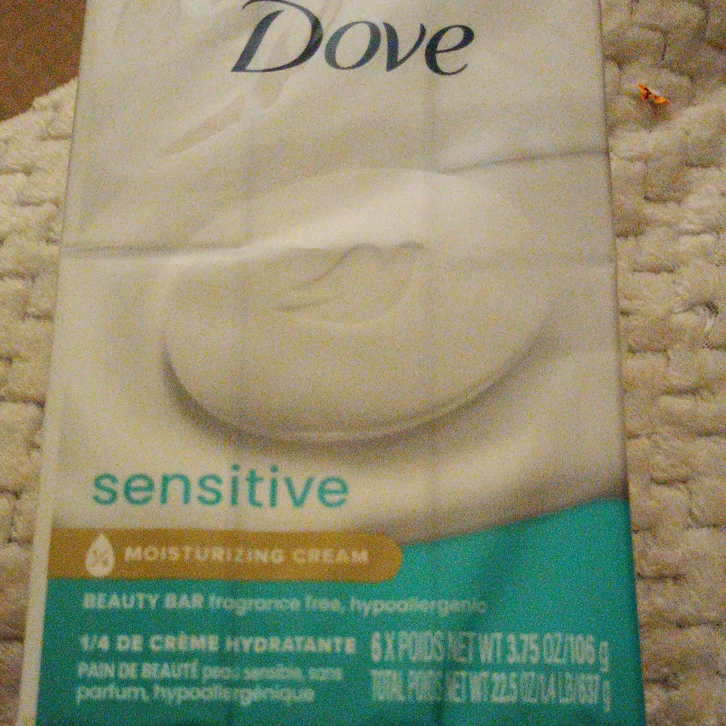 Dove Sensitive Skin Hypoallergenic Beauty Bar Soap 3.75 oz White Unisex