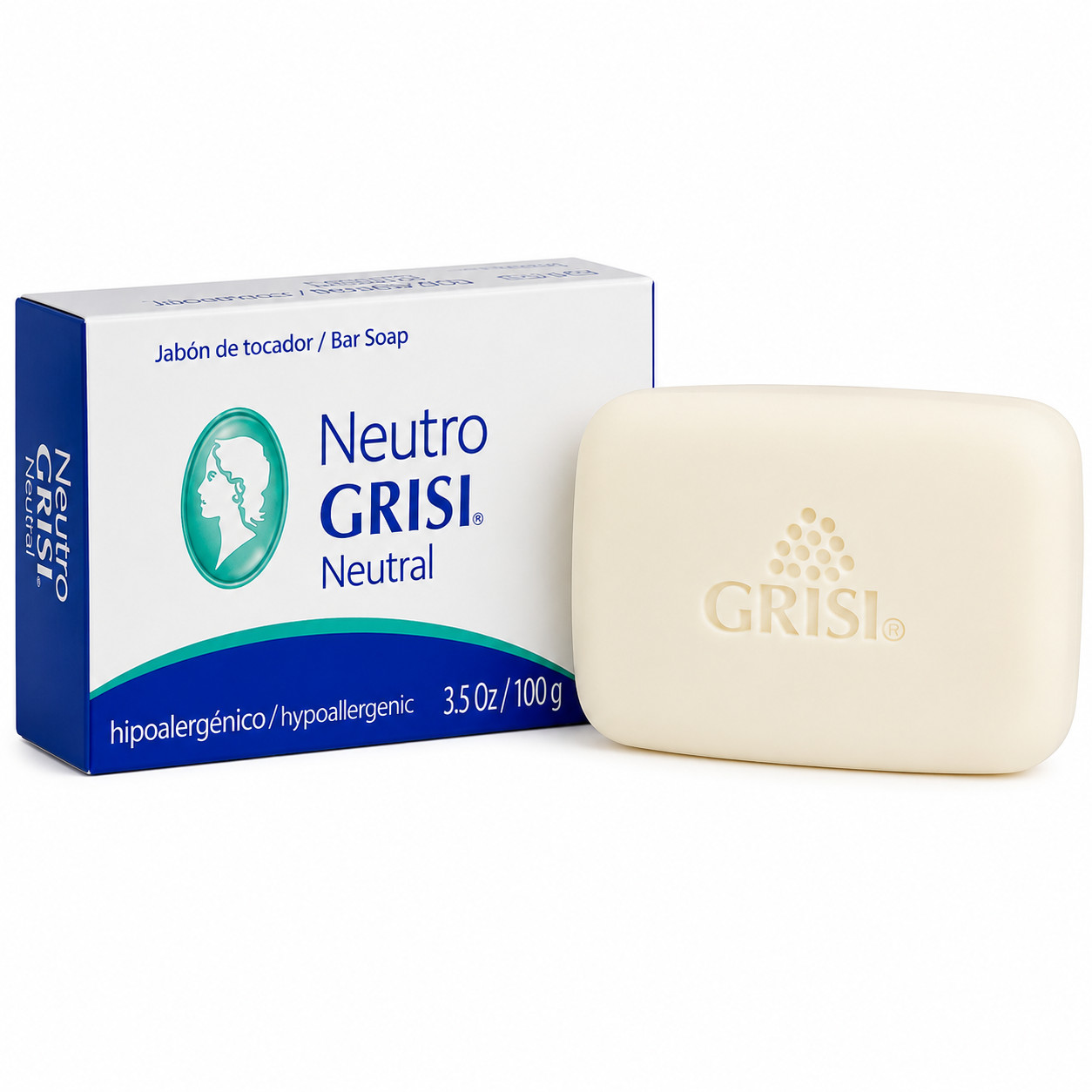 Neutro Grisi Neutral Soap 3.5oz Gentle Cleansing Bar for All Skin Types