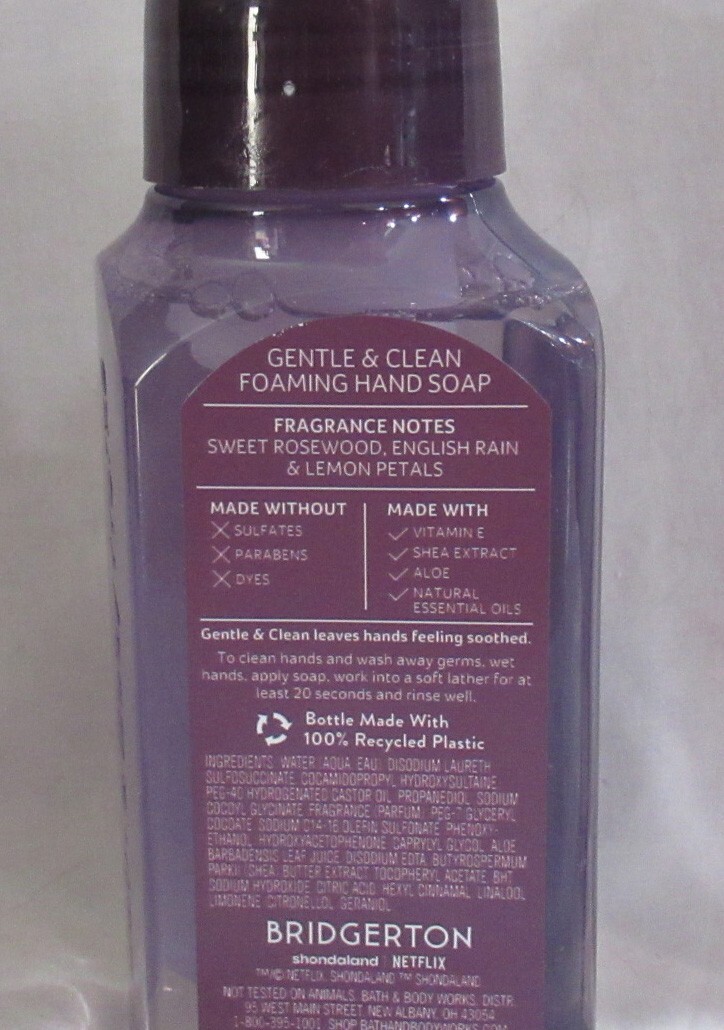 BRIDGERTON w/ Bath & Body Works Gentle & Clean Foam Soap Set 2 WISTERIA GARDEN