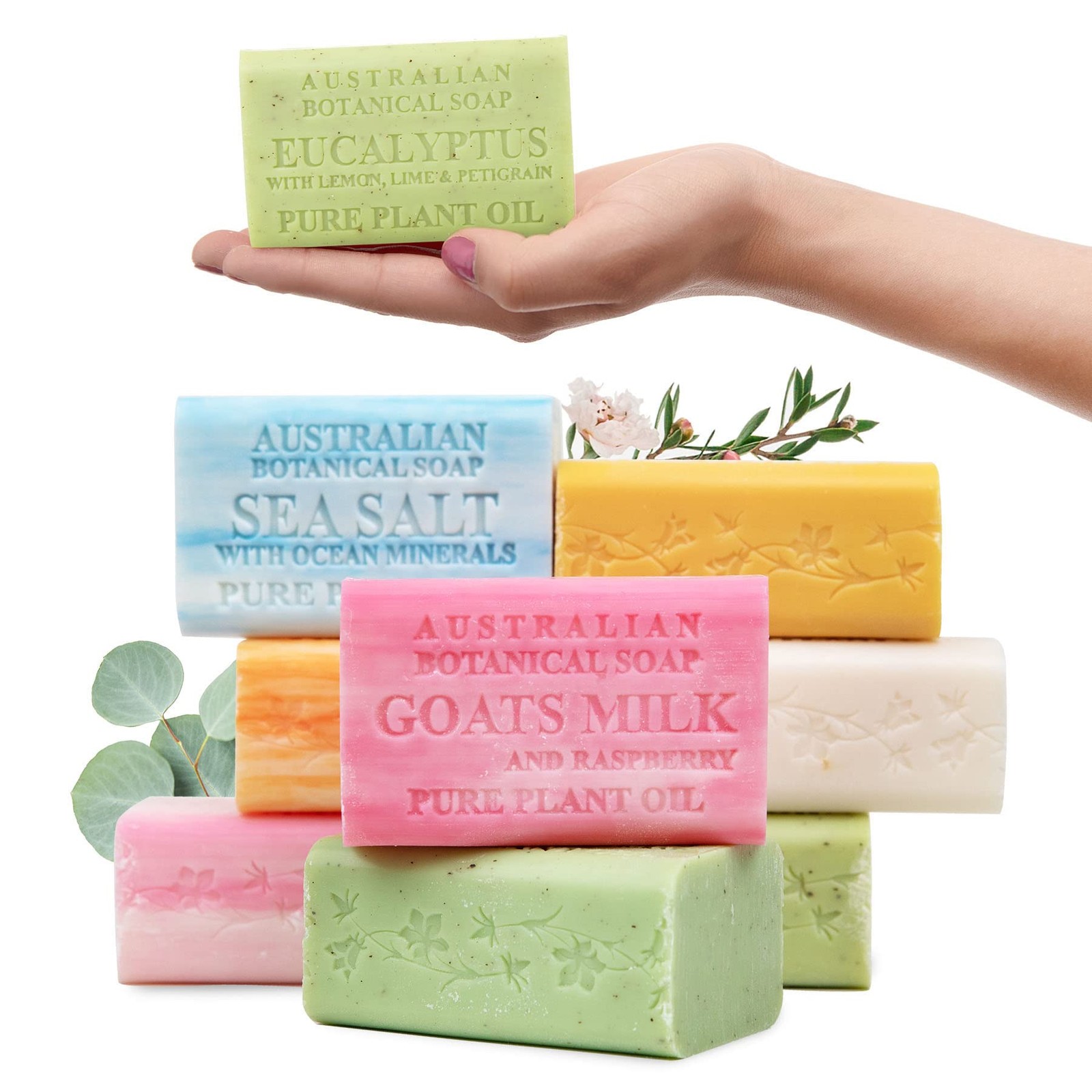 Australian Botanical 8 Bar Variety Pack Large Long Lasting Soap 6.6oz