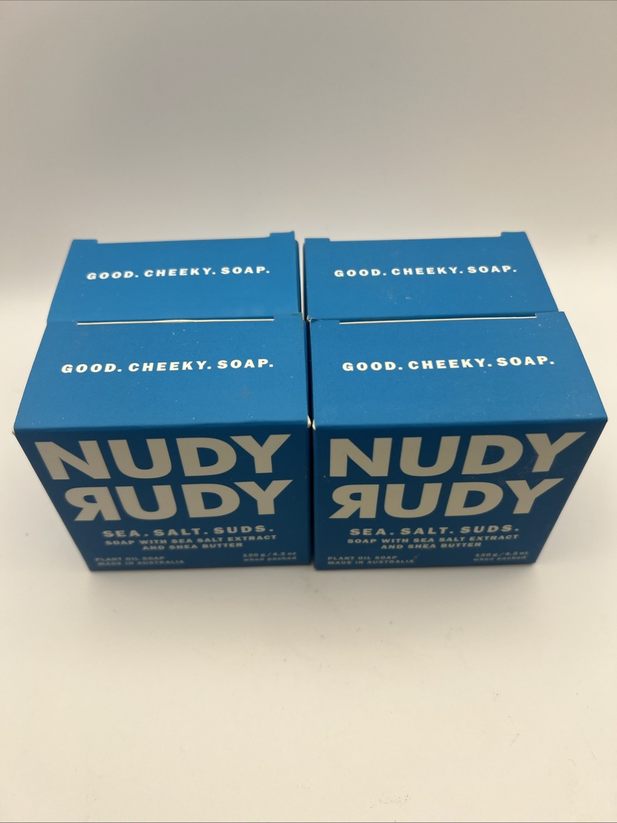 4x NUDY RUDY SEA. SALT. SUDS BODY BAR SOAP 4.2 OZ