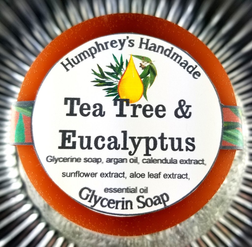 TEA TREE & EUCALYPTUS Soap Unisex Men’s Shave Shampoo Beard Wash Round Acne Bar