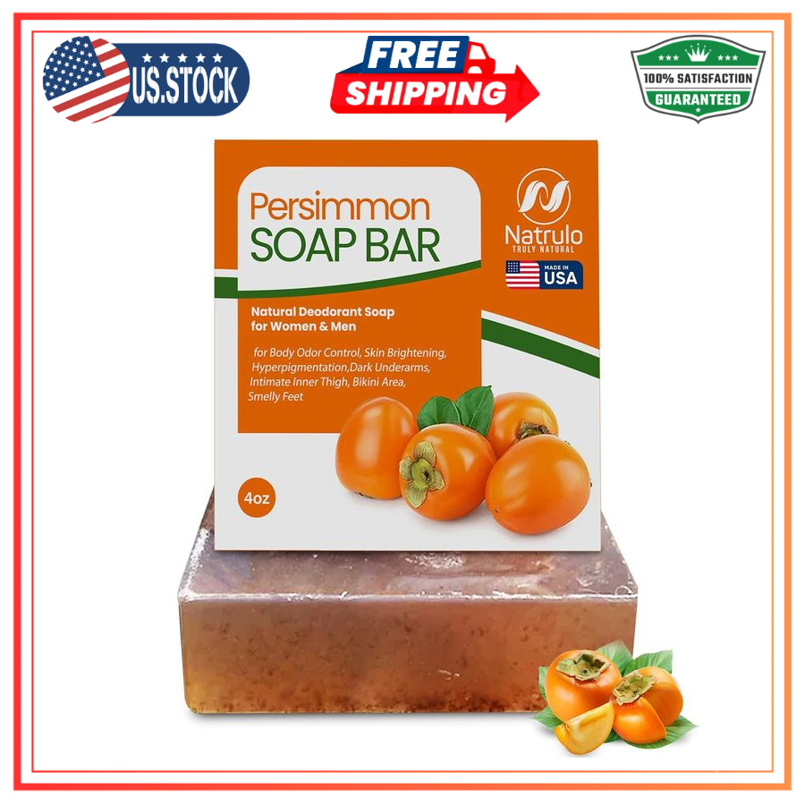 Natrulo Persimmon Soap Bar for Body Odor Control Â?? Purifying Deodorizing Body