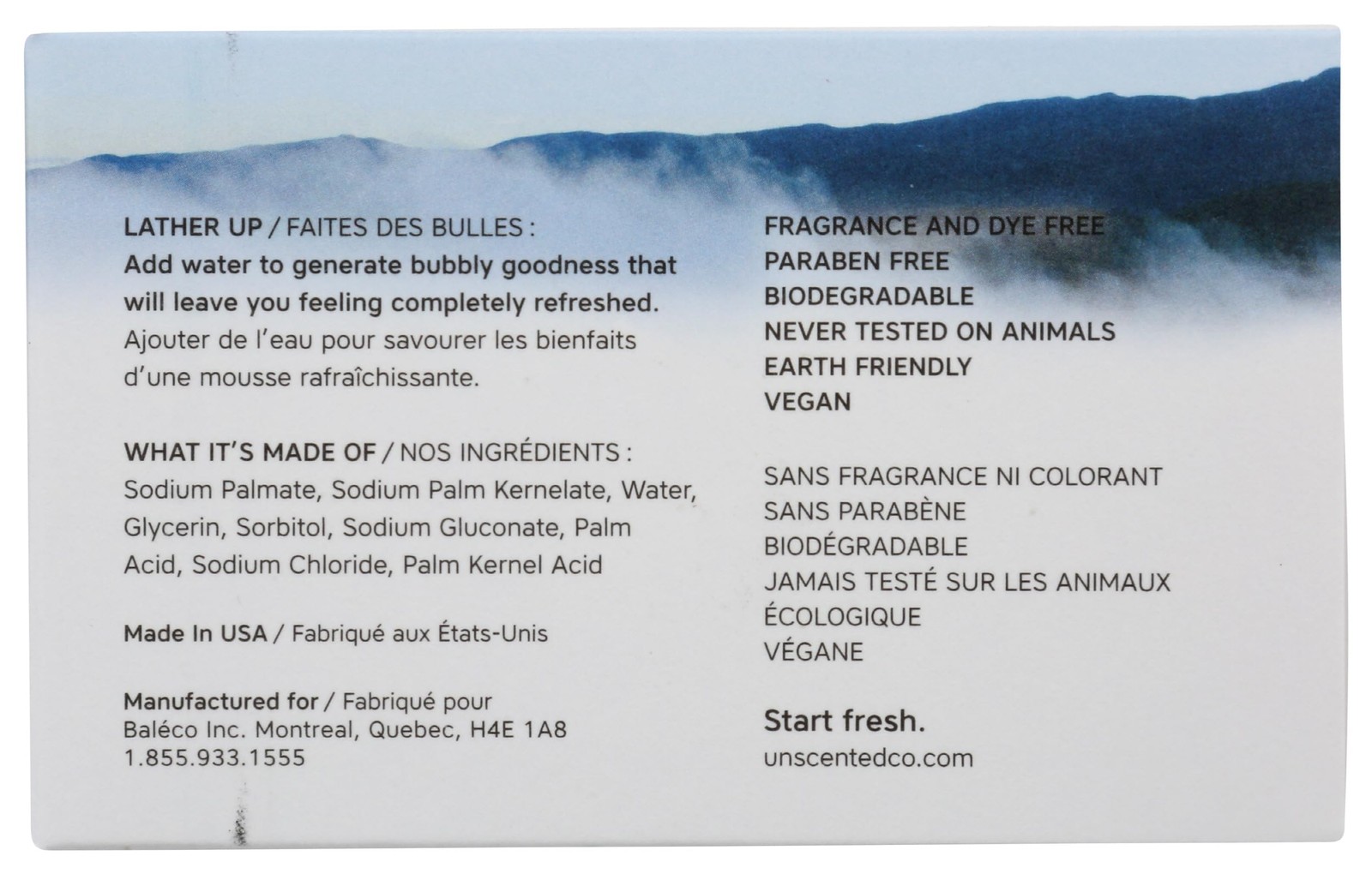 Unscented Soap Bar 4.2 oz Fragrance Free Vegan Biodegradable