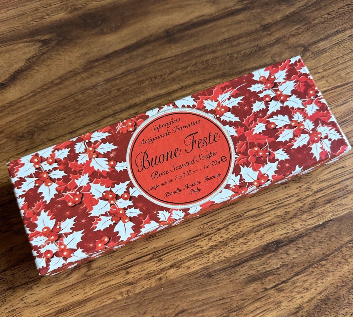 Buone Feste Rose Scented Soaps – Tuscany Italy – 3x 3.52oz – New In Box