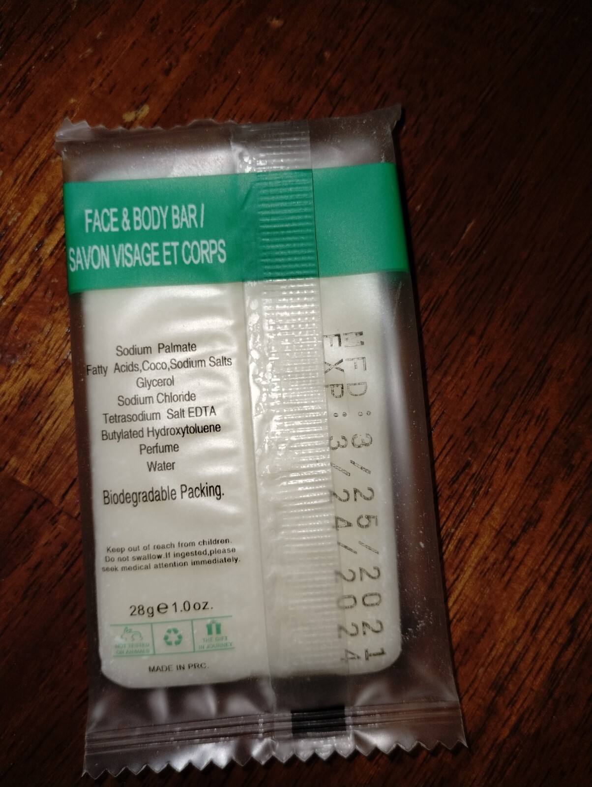 Eco Amenities Individually wrapped Size 28g / 1oz Face And Body Lot of 50 Bars