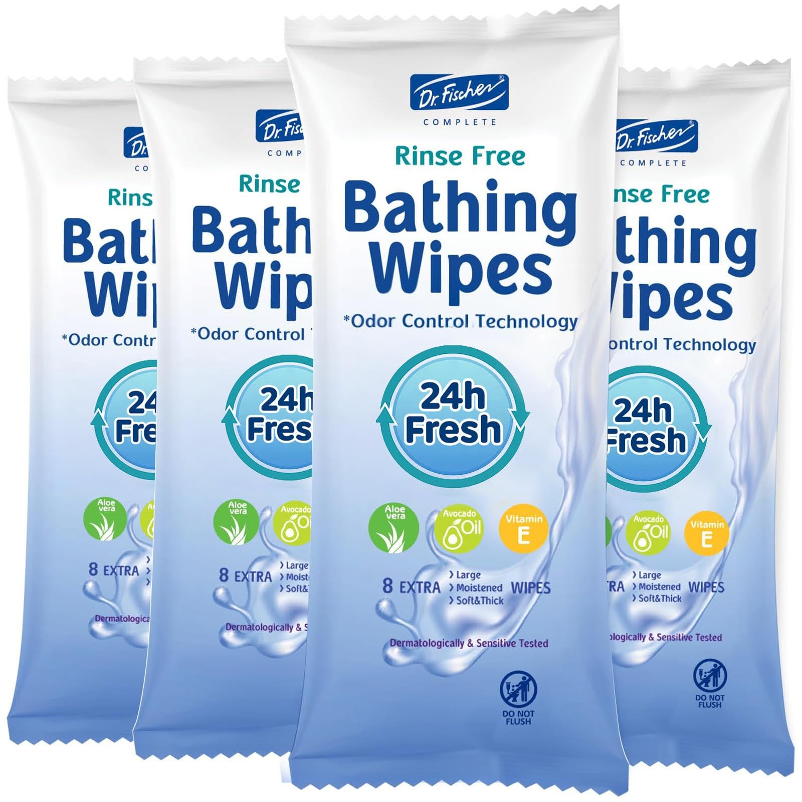 No Rinse Body Bathing for Adults – Thick Refreshing Shower Wash Cloth with Al…