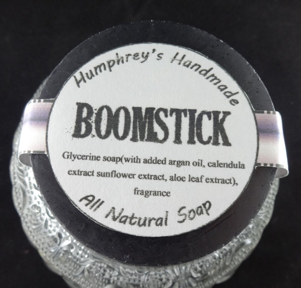 BOOMSTICK Men’s Shave Soap Beard Wash, Barbership Scented Round Glycerin Bar