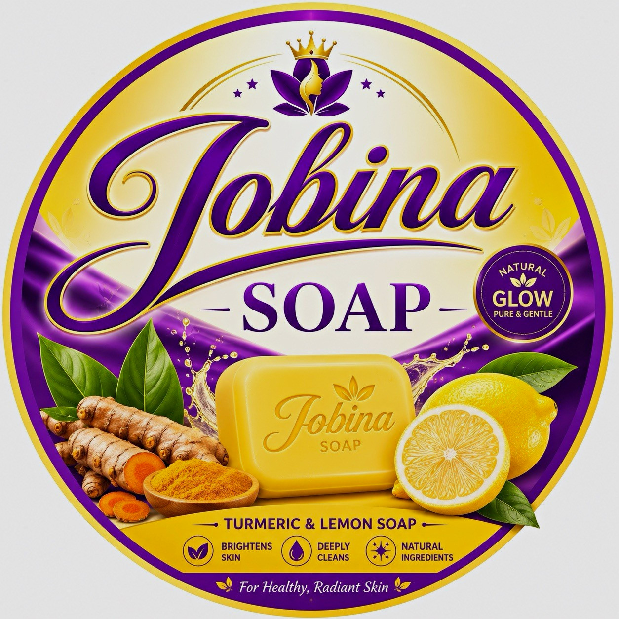 Jobina Natural Glow Body Bar Soap Multipack Turmeric Lemon Papaya Aloe
