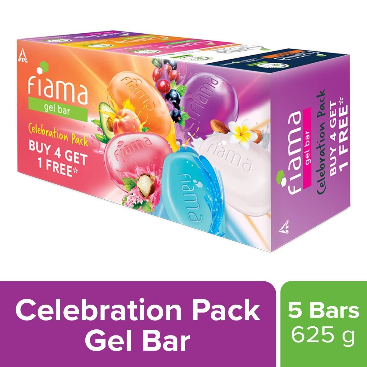 Fiama Di Wills Gel Bar Celebration Pack, 125G (Buy 4 Get 1 Free), 625 G