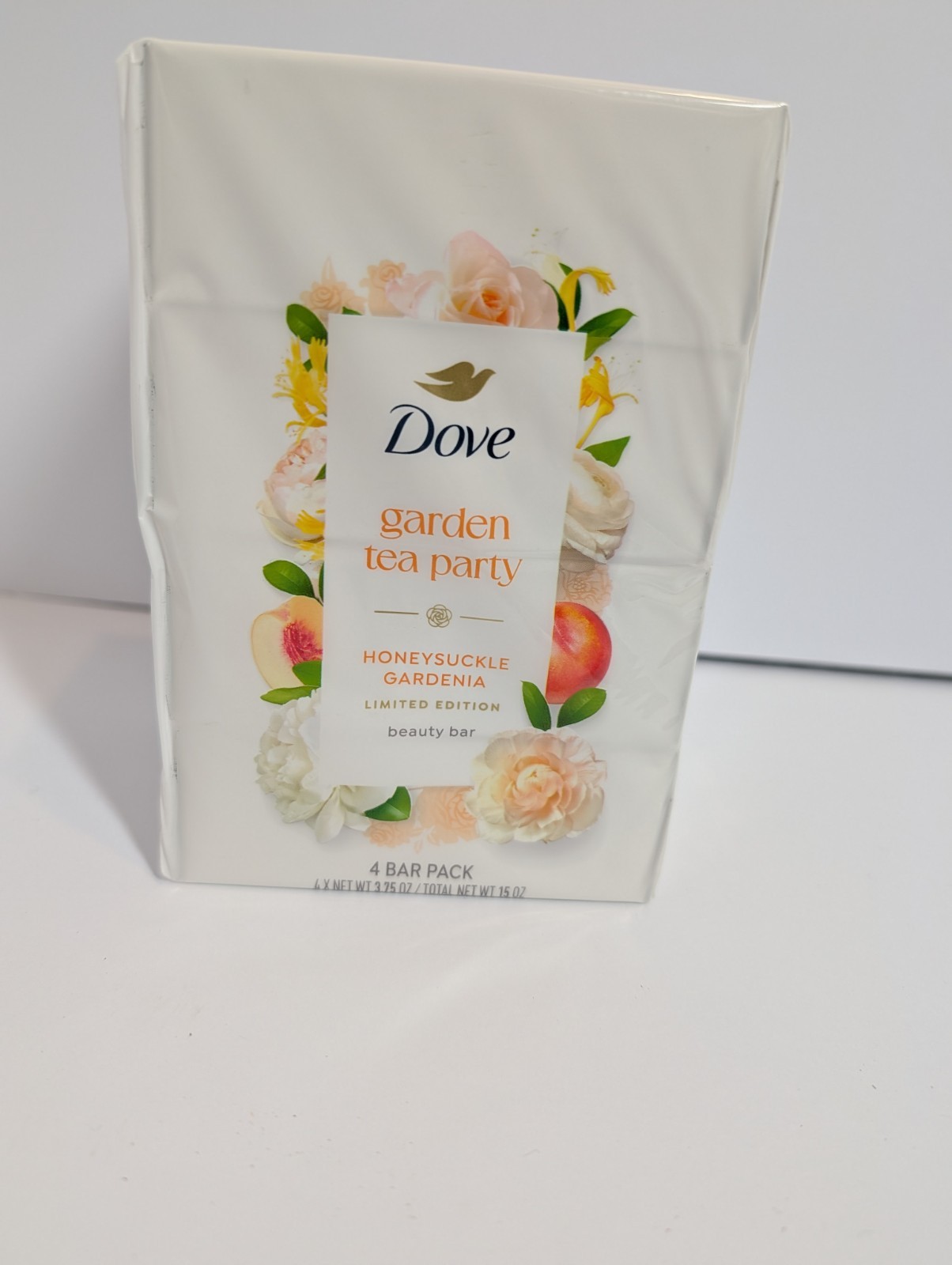Dove Beauty Bar Honeysuckle/Gardenia Garden Tea Party Ltd Edition 4 Bars Soap