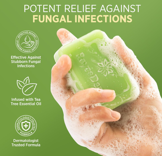 Roycederm Antifungal Bar Soap – Tea tree Oil Soap – Athlete’s Foot Treatment for