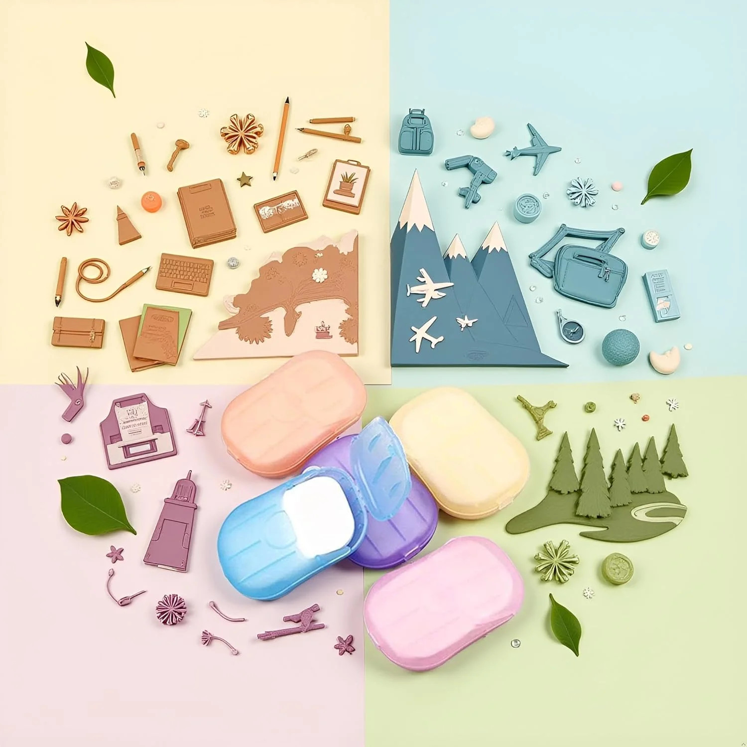 500 Sheets Colorful Disposable Soap Paper,5 Boxes Hand Cleaner Fragrance Mini Co