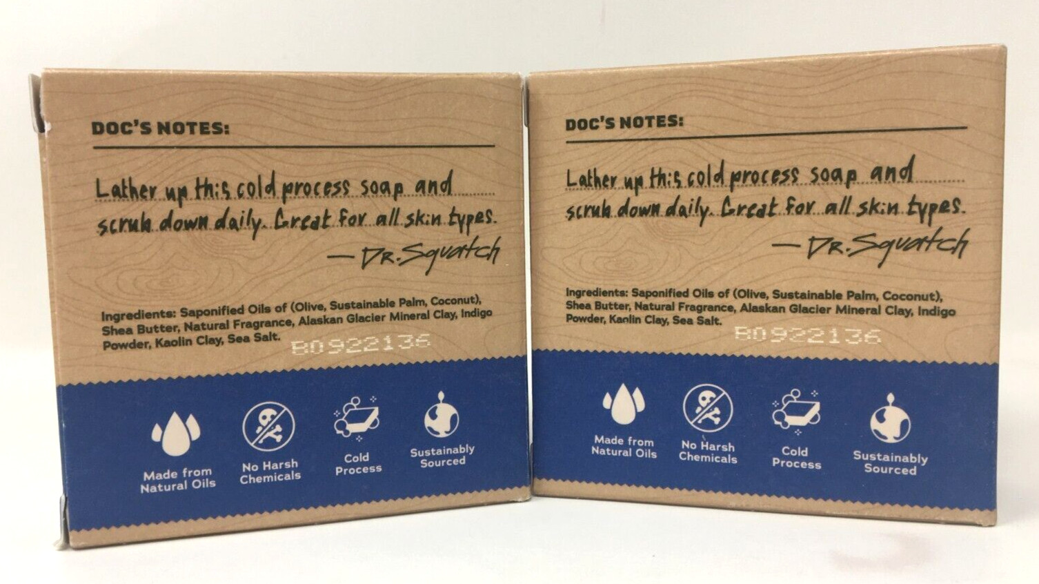 2 Pack Dr Squatch Men’s Natural Soap FRESH FALLS Zero Grit 5 oz Bar