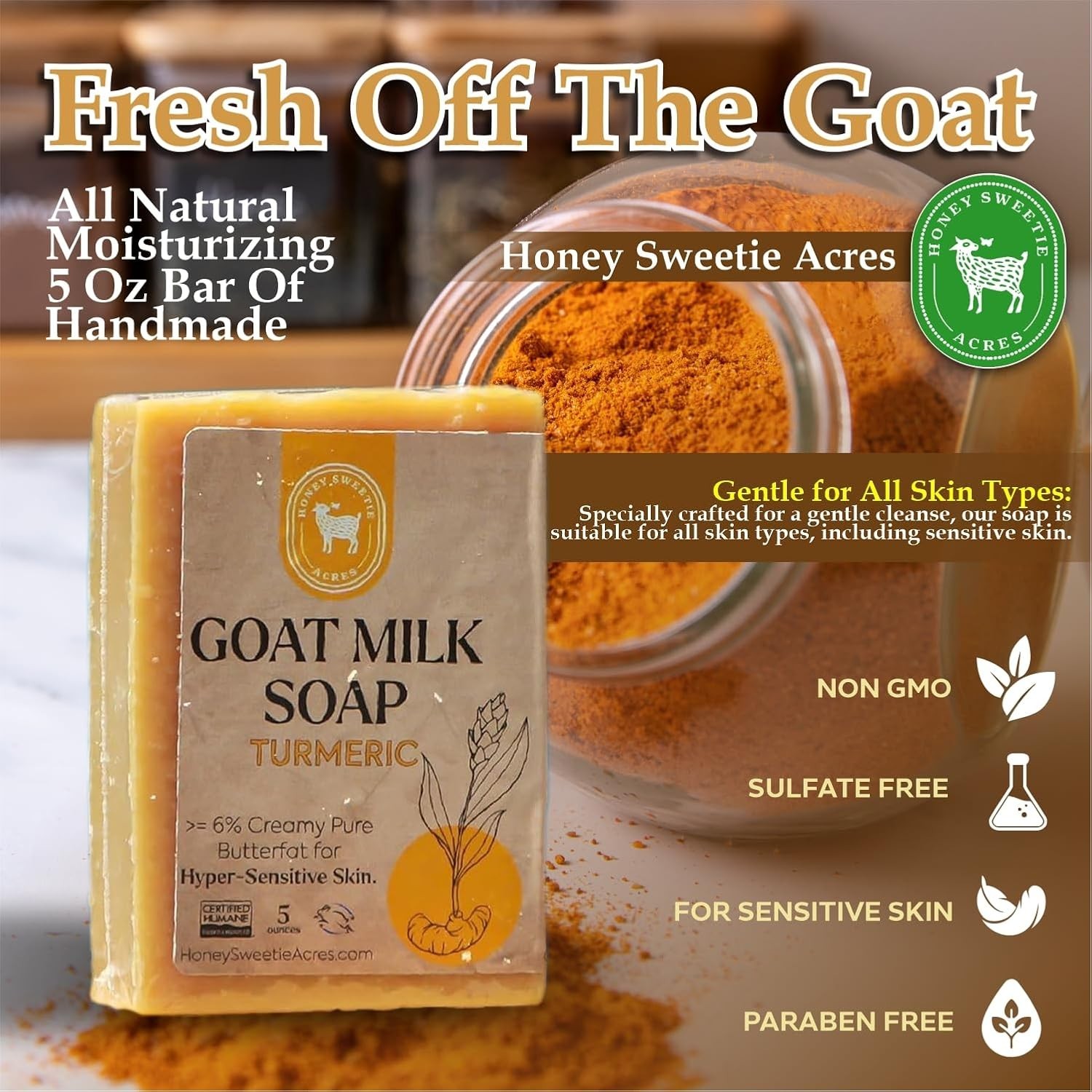 Honey Sweetie Acres 5-Pack Handcrafted Goat Milk Soap Skin Soothing