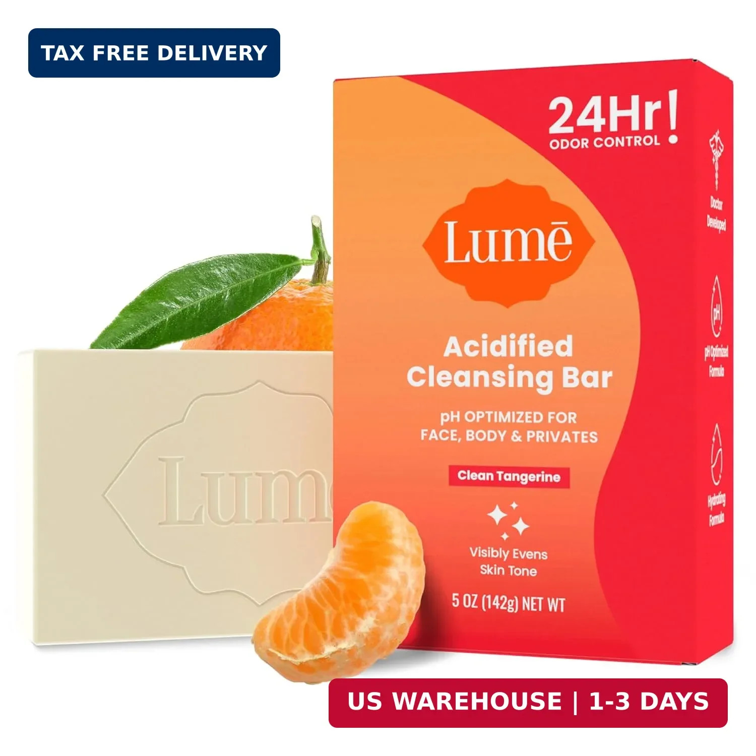 Lume Acidified Body Cleansing Bar – 24 Hour Odor Control – Removes Odor Better t