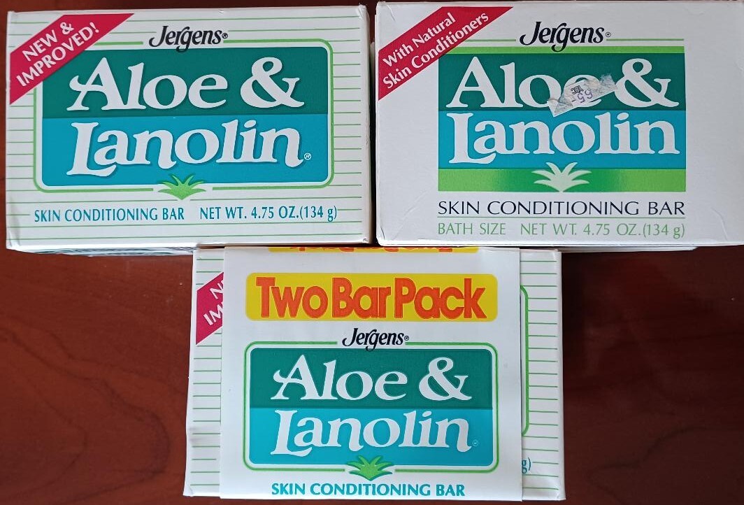 6 Vintage 80’s Jergens Aloe & Lanolin Skin Conditioning Bar Soap 4.75oz NOS Prop