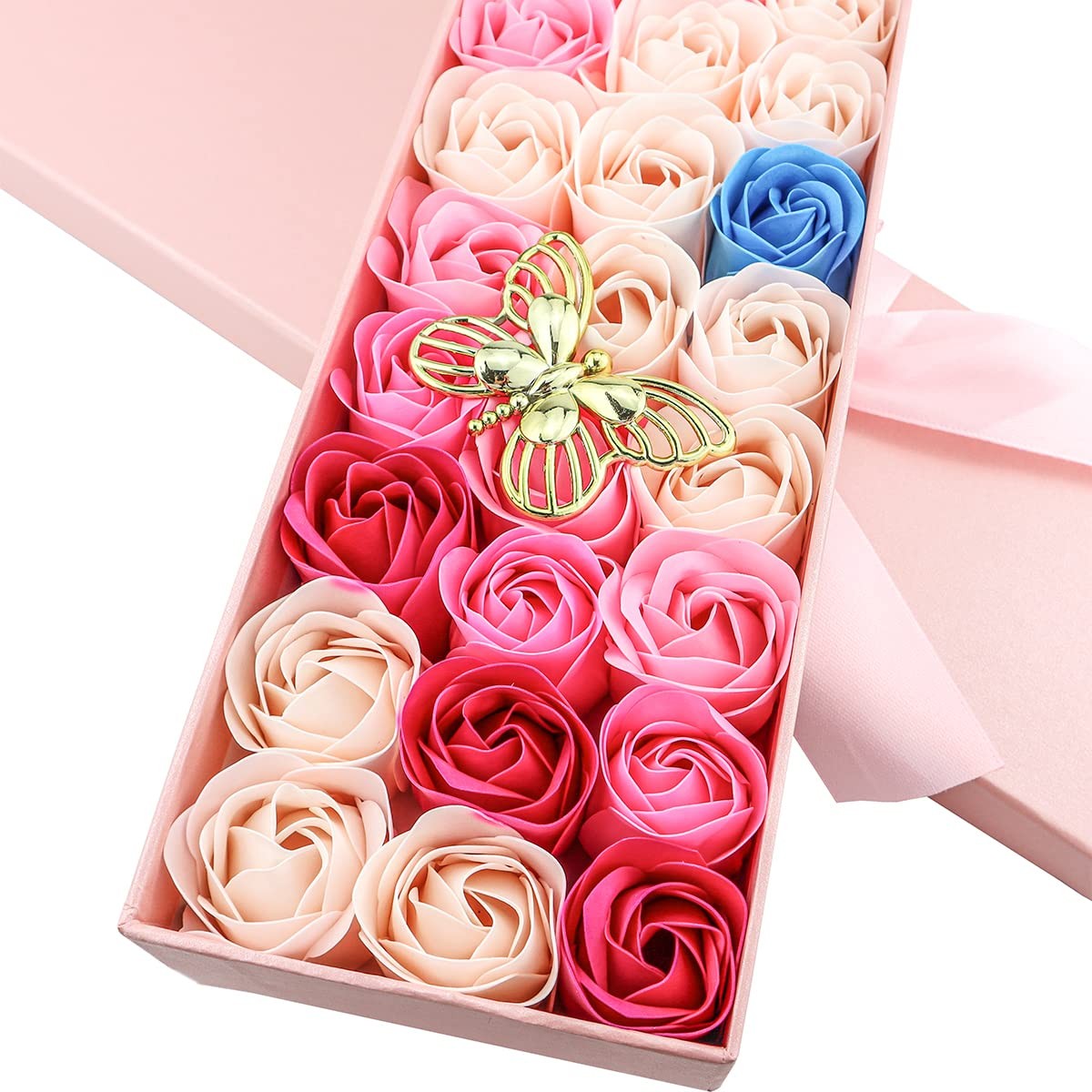 33 PCS Floral Scented Bath Soap Rose Flower Petals, JIALEEY Plant Essential O…