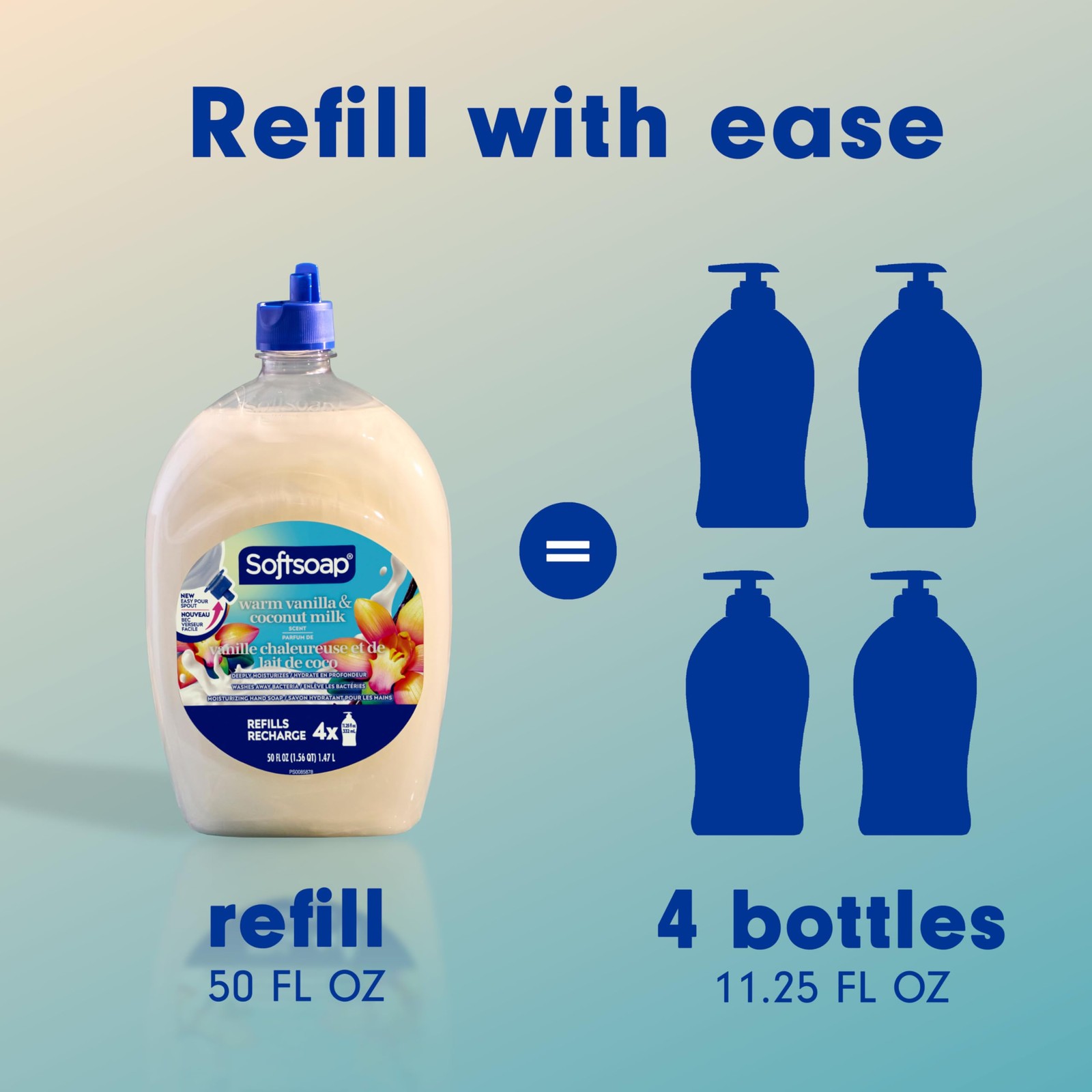 Softsoap Moisturizing Liquid Hand Soap with New 50 Fl Oz (Pack of 1), Clear