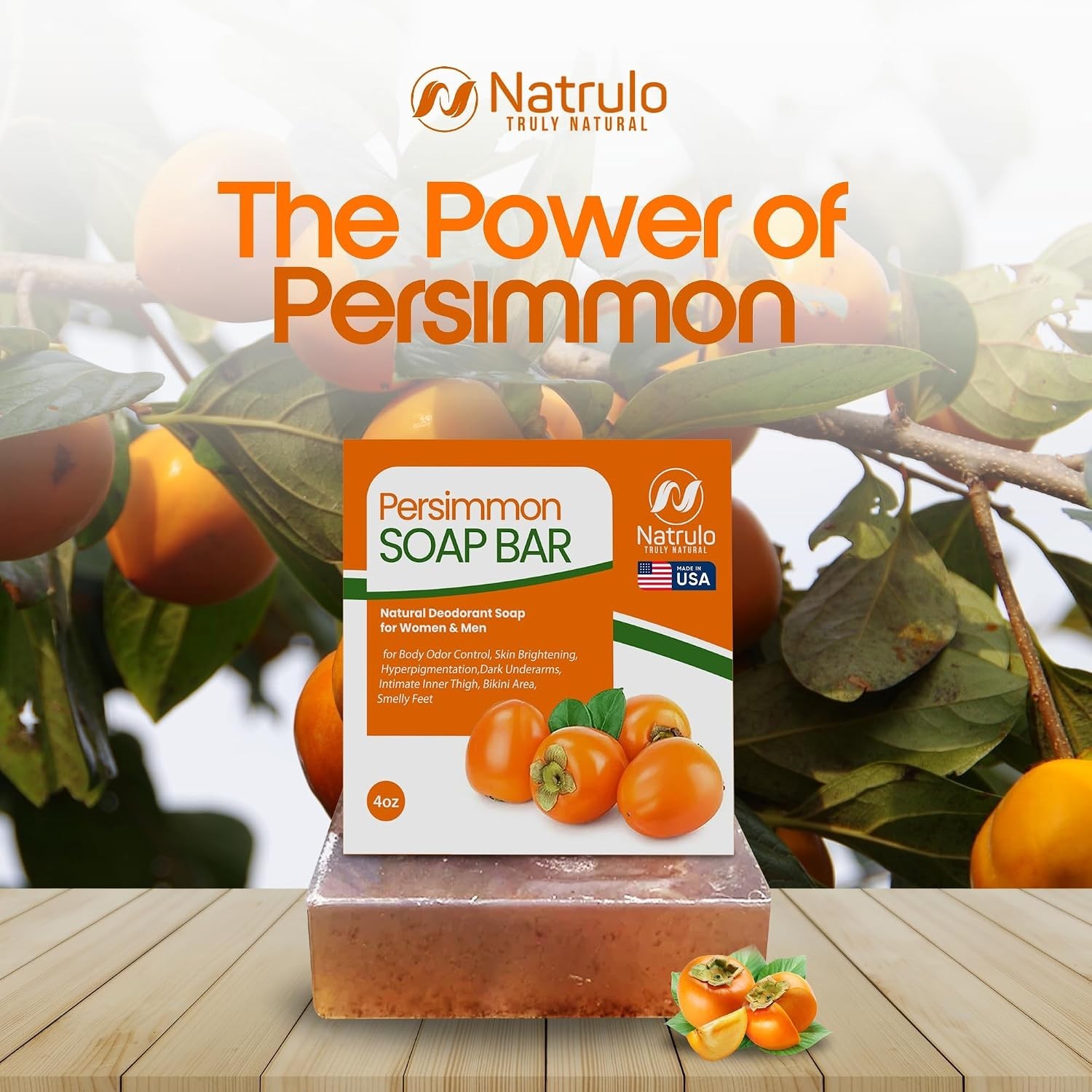 All-Natural Persimmon Soap Bar – Refreshing & Hydrating Body Wash for All Skin